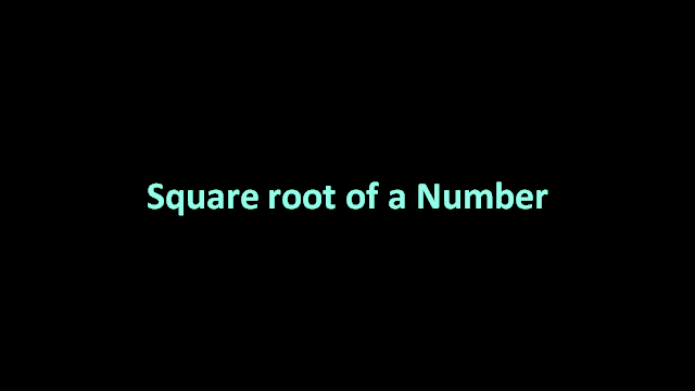 Square root of a number - IDeserve